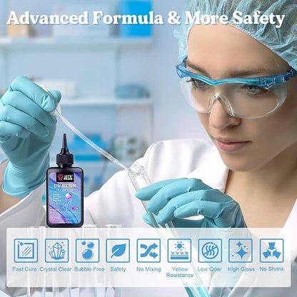 LET'S RESIN UV Resin with Light, Upgraded 200g Crystal Clear&Low Odor, UV Light - Image 2