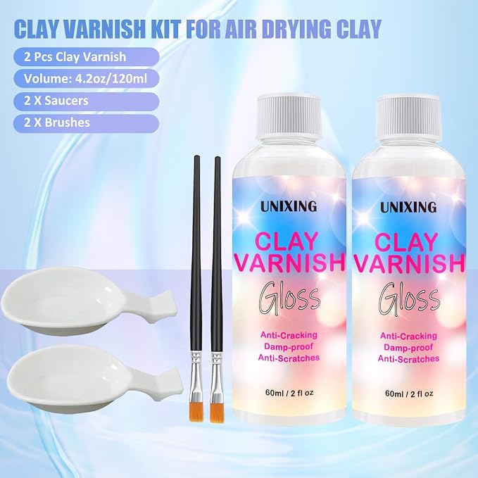 Air Dry Clay Glaze, Air Dry Clay Varnish, Polymer Clay Glaze, High Gloss Clay - Image 2