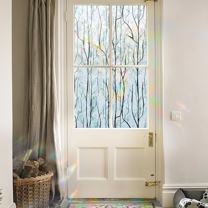 DKTIE Nature Pattern Rainbow Window Film Decorative Stained Glass Window Film - Image 7