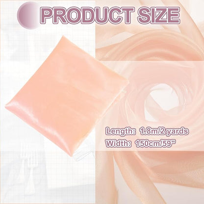 MECCANIXITY Iridescent Sheer Organza Fabric, 2 Yards x 59 Inches Solid - Image 2