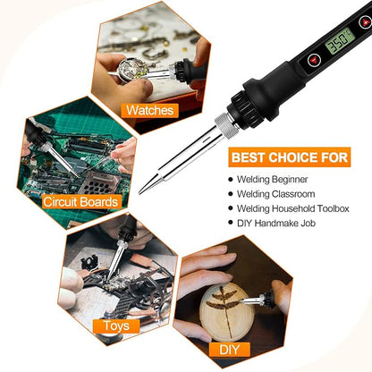 Soldering Iron Kit 80W LCD Adjustable Temperature 180-520℃ Solder Kit - Image 6