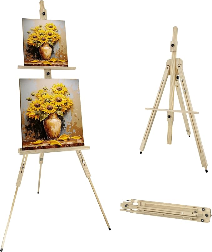 Tripod Easel for Painting, Art Wooden Easel Stand for Adults or Students by Stuelloaf