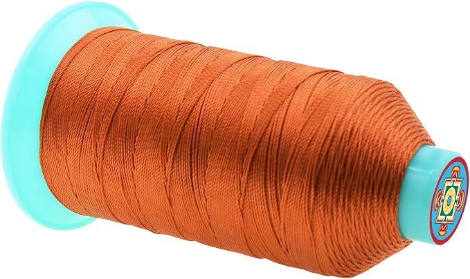 Mandala Crafts Bonded Nylon Thread Burnt Orange Heavy Duty Sewing Threads - Image 2