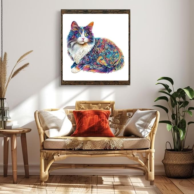 Lazy Cute Cat Wooden Puzzles 95 Pieces Puzzles Gifts - Image 6