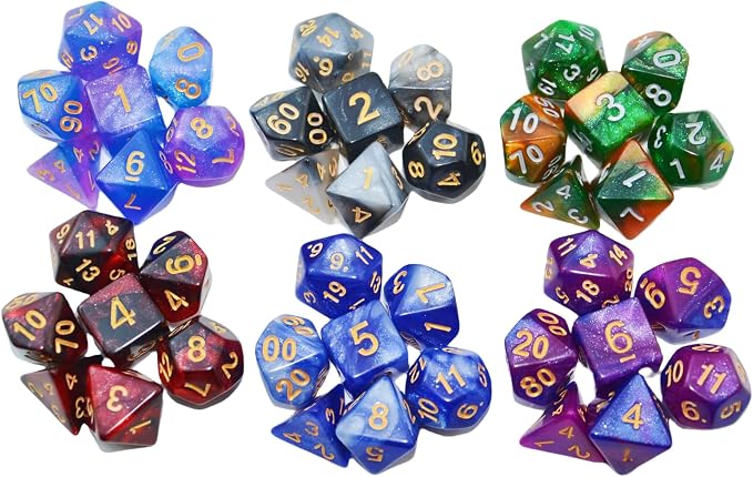 SmartDealsPro 6 x 7 Sets Glitter Polyhedral Dice Sets - Image 3