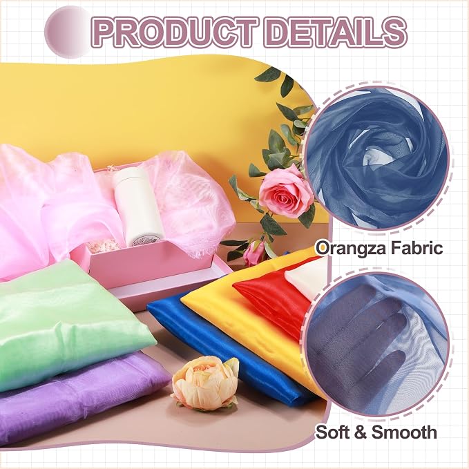 MECCANIXITY Iridescent Sheer Organza Fabric, 10 Yards x 59 Inches Solid - Image 3