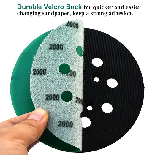 5-Inch 8-Hole Wet Dry Sanding Discs 2000 Grit, Polyester Film Backed Heavy-Duty - Image 5