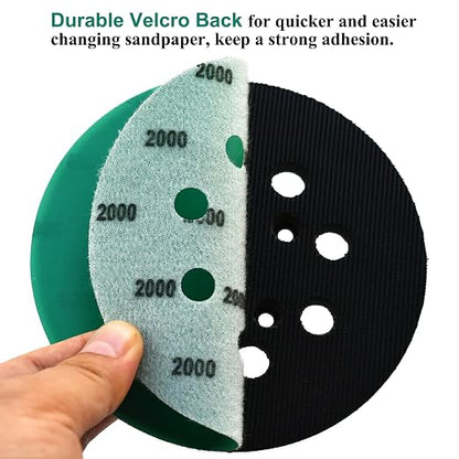 5-Inch 8-Hole Wet Dry Sanding Discs 2000 Grit, Polyester Film Backed Heavy-Duty - Image 5