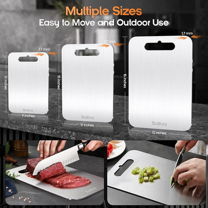 Saliva Titanium Cutting Boards for Kitchen, Cutting Board Double Sided Food - Image 2