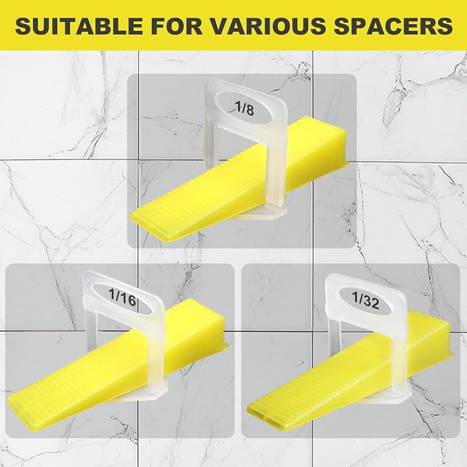 DGSL Tile Leveling System Tile Wedges, 1/32" Tile Spacers, Tile Leveling Clips - Image 3