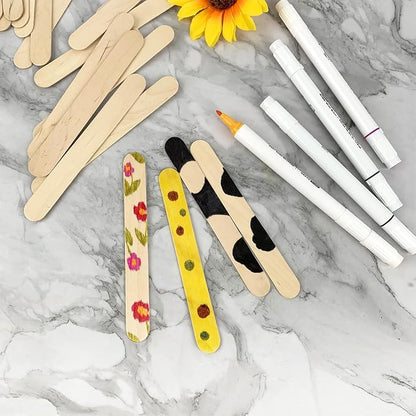 200Pcs Jumbo Wooden Craft Sticks Wooden Popsicle Craft Sticks Stick 6” Long x - Image 8