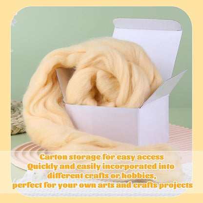 3.53oz Wool Roving Yarn, Wool Felting Supplies, Pure Wool, Chunky Yarn - Image 8