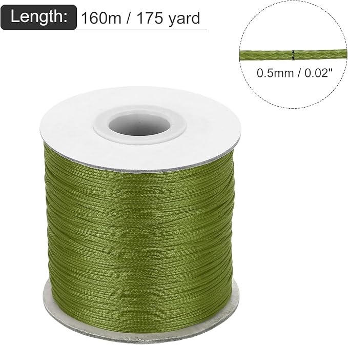 MECCANIXITY Waxed Cord 0.5mm Waxed Polyester Cord 175 Yard Wax String - Image 2