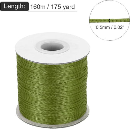 MECCANIXITY Waxed Cord 0.5mm Waxed Polyester Cord 175 Yard Wax String - Image 2