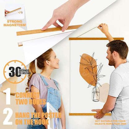 Ywlake Magnetic Poster Hanger, 14x22 14x20 14x24 Poster Frame Wood Wooden - Image 4