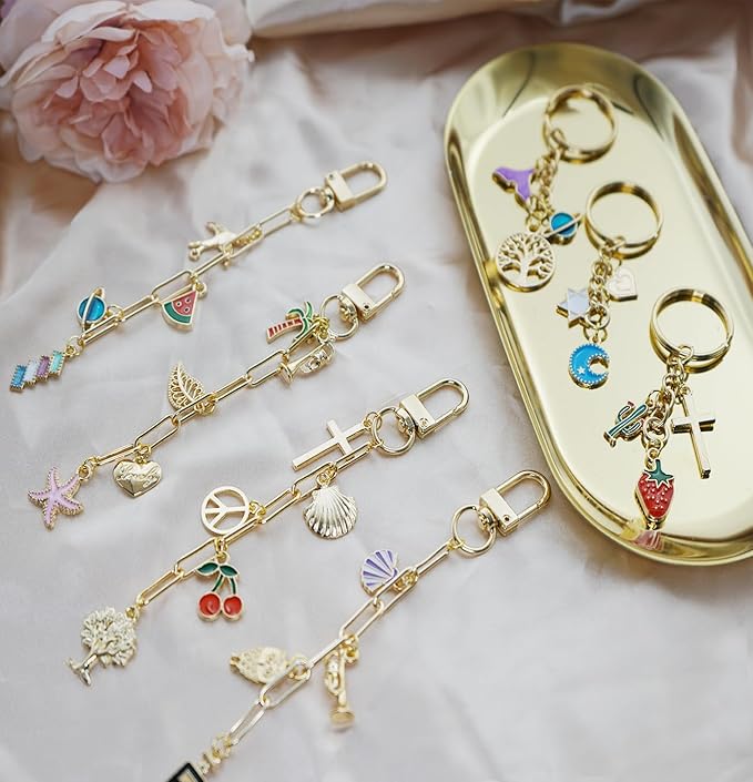 MORWLAT 358 PCS Gold DIY Keychain Making Kit Cute Bag Charm Kit 110 Charms 28 - Image 7