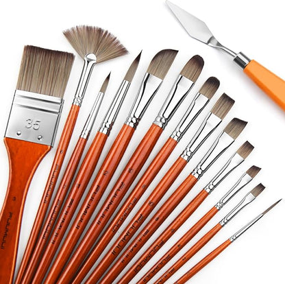 14pcs Acrylic Paint Brushes, Professional Synthetic Bristles Paint Brush Set - Image 2