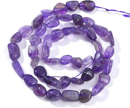 Purple Amethyst Pebble Nugget Oval Free Tumbled Stone 6-8mm Natural Gemstone by PLTbeads