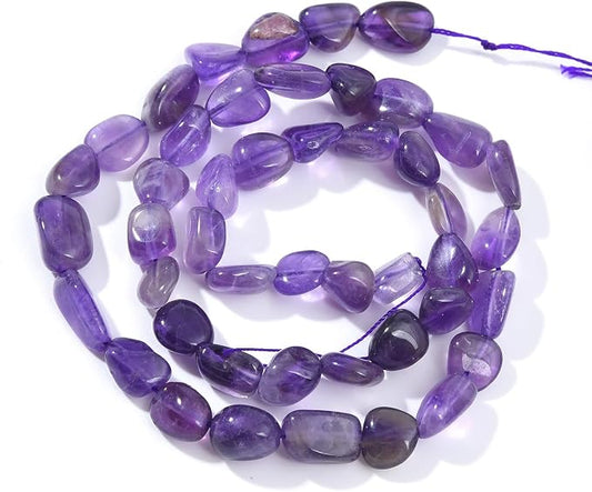 Purple Amethyst Pebble Nugget Oval Free Tumbled Stone 6-8mm Natural Gemstone by PLTbeads