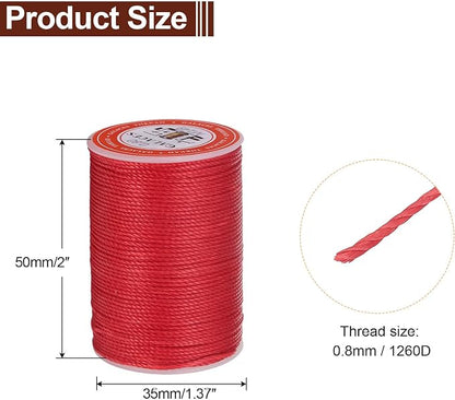 uxcell Round Leather Sewing Waxed Thread, 55m / 60 Yards Wax Polyester String - Image 2