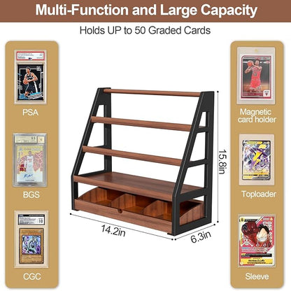 handrong Card Display Stand, 3-Tier Trading Card Display - Image 3