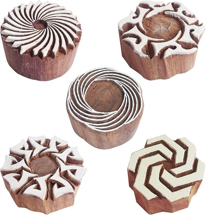 Royal Kraft Round Wooden Printing Stamps by RoyalKraft