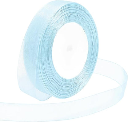 Ribbon for Gift Wrapping 3/4 inch Light Blue Sheer Organza Ribbon for Flower by Loomeshribbonforcrafts%EF%BC%81