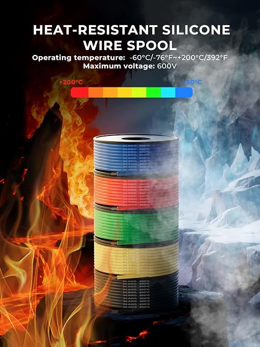 24 AWG Silicone Wire Kit 150FT, 24 Gauge Stranded Tinned Copper Wire Spool - Image 5