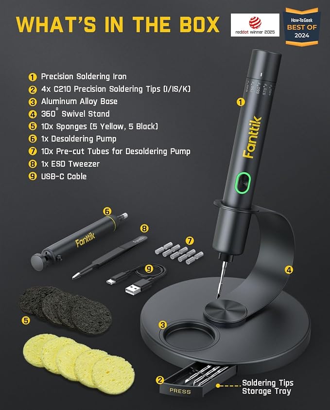 Fanttik T1 Max Soldering Iron Kit, Cordless Soldering Iron, 7 Seconds Fast - Image 9