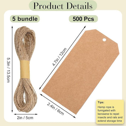 Gersoniel 200 Pcs Kraft Paper Gift Tags - Image 2