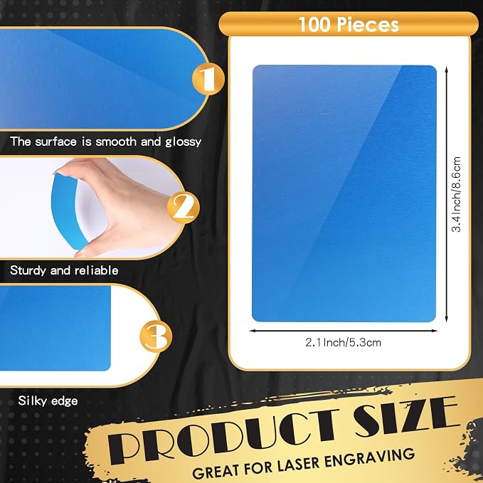 weparmeety 100 Pcs Metal Engraving Blanks Colorful Aluminum Sheet Laser - Image 3