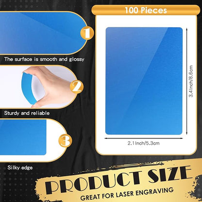 weparmeety 100 Pcs Metal Engraving Blanks Colorful Aluminum Sheet Laser - Image 3