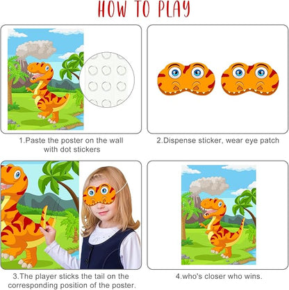 ASTARON Pin The Tail on The Dinosaur Party Game - Image 3