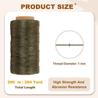 PATIKIL 284 Yard Flat Waxed Thread 150D 1mm Leather Sewing Cord - Image 2