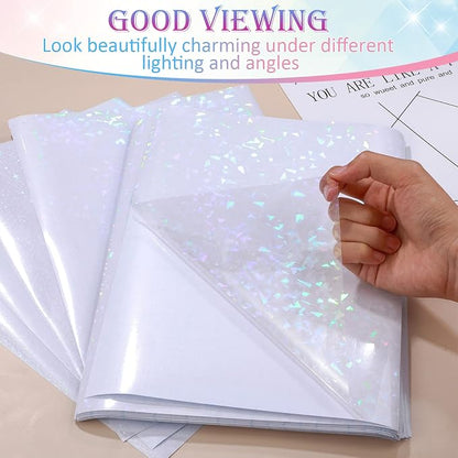 108 Sheets Holographic Sticker Paper Clear A4 Vinyl Sticker Laminate Sheets - Image 4