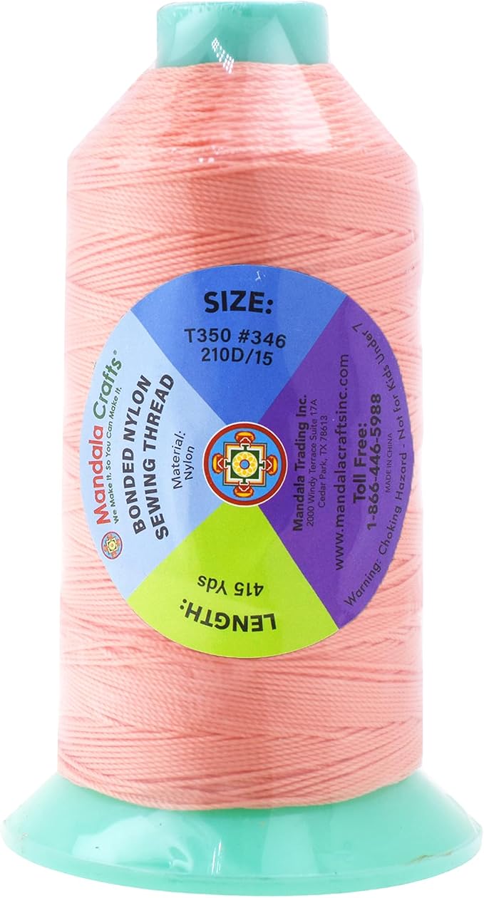 Mandala Crafts Bonded Nylon Thread Blush Heavy Duty Sewing Threads - Image 3