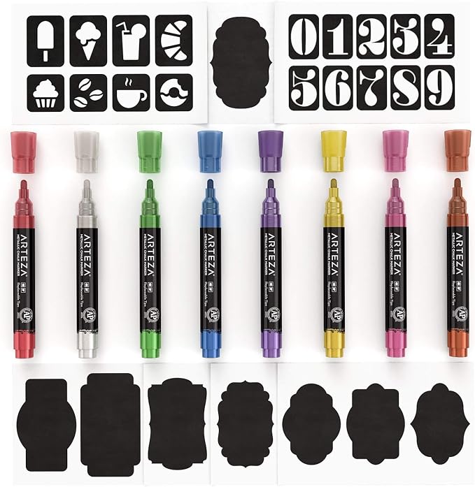 ARTEZA Liquid Chalk Markers, Metallic Colors - Image 5