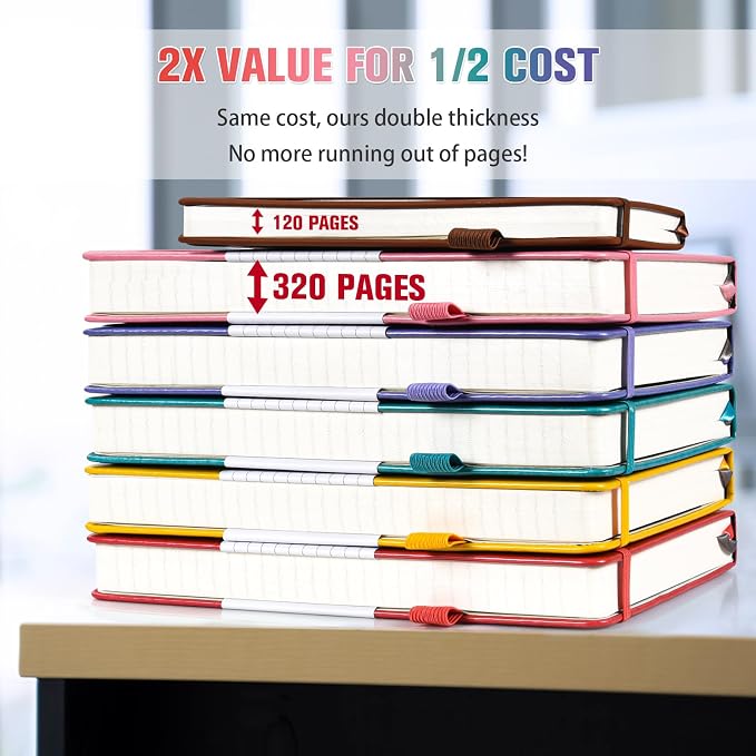 5 Pack Lined Notebook Journal for Women, 312 Numbered Pages Thick Notebooks Bulk - Image 2