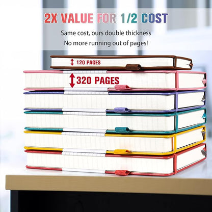 5 Pack Lined Notebook Journal for Women, 312 Numbered Pages Thick Notebooks Bulk - Image 2