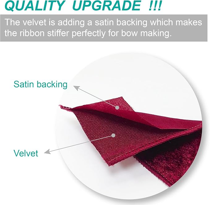 Wine Velvet Ribbon 2.5 Inch x 10 Yards - Image 2