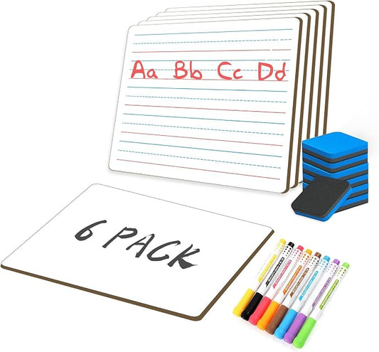White Board Dry Erase Boards Classroom Pack Mini White Boards 9" x12” Double by fwipiyo