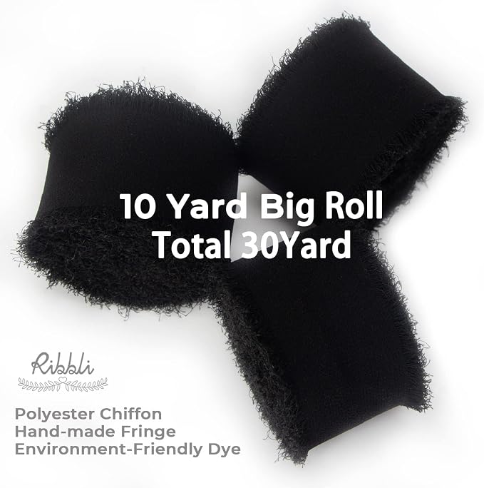 Ribbli Black Chiffon Ribbon - Image 2