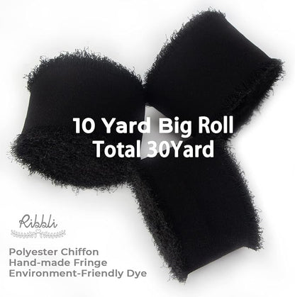 Ribbli Black Chiffon Ribbon - Image 2