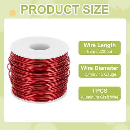 MECCANIXITY 15 Gauge Anodized Aluminum Craft Wire Bendable Bonsai Training Wire - Image 2