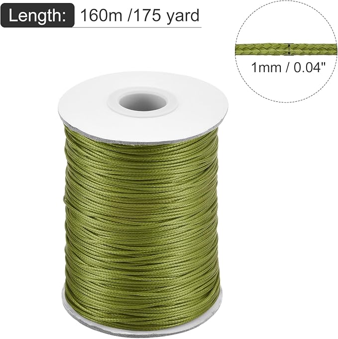 MECCANIXITY Waxed Cord 1mm Waxed Polyester Cord 175 Yard Wax String - Image 2