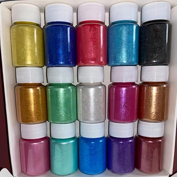 15 Bottles Slime & Candle Mica Powder, Resin Color Pigment, Epoxy Resin - Image 8