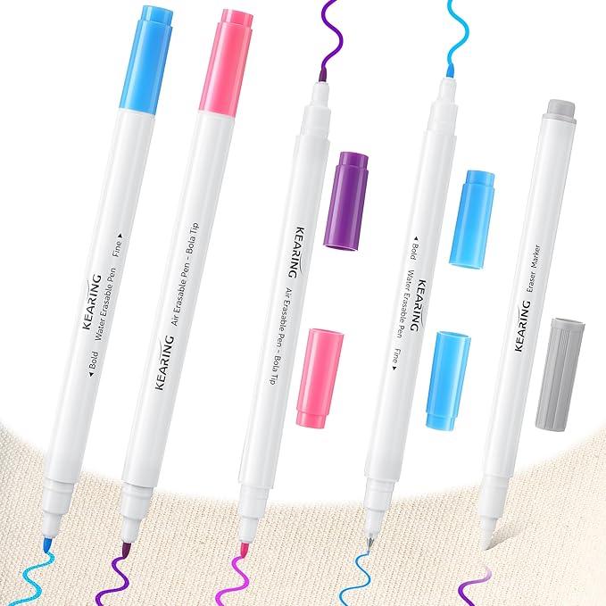 Fabric Markers for Sewing, Includes 2 Water Soluble Fabric Marker 2 Air by Unknown