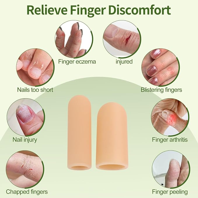 Gel Finger Cots, Silicone Finger Protectors, Finger Sleeves Tip Protectors - Image 3