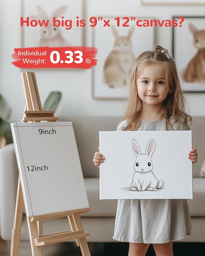 Canvas Boards 24 Pack, 9x12 Inch Painting Canvas Panels, 100% Cotton White - Image 2