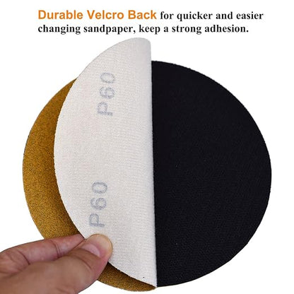 6-Inch No-Hole Hook and Loop Sanding Discs 60-Grit, Random Orbital Sandpaper - Image 4